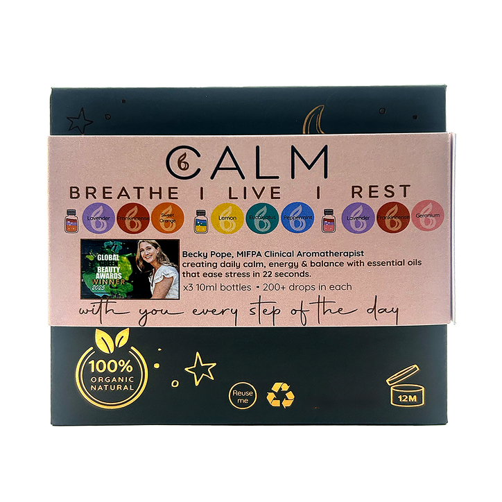 B Calm Essential Oil Blend Gift Set – Stress, Energy & Sleep